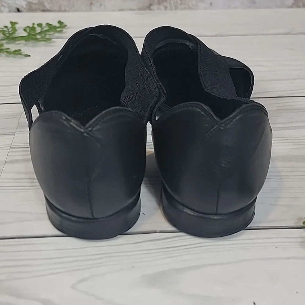 Franco Sarto Loafer Leather Flats in Black Womens Size 10